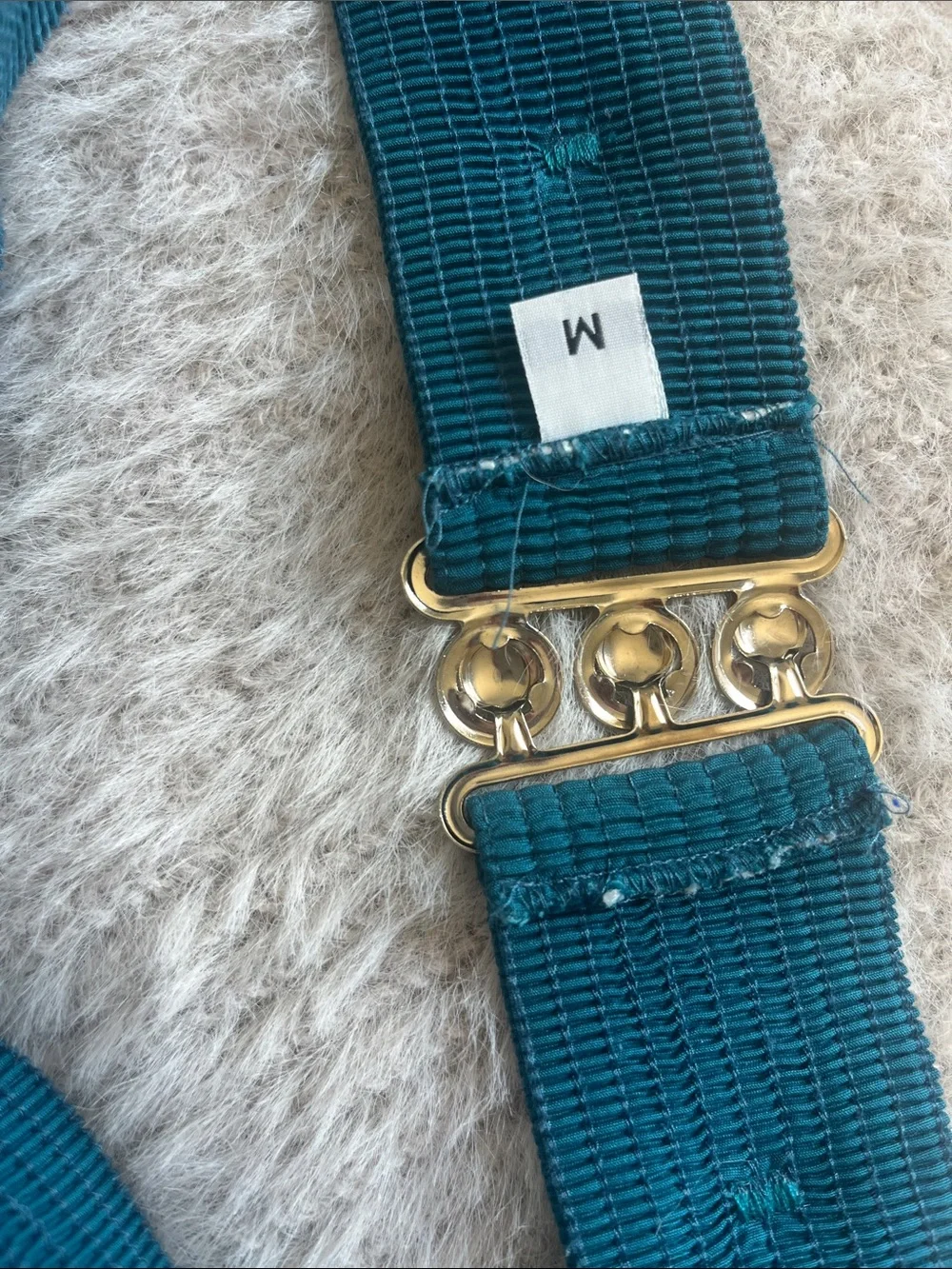 Vintage Teal Stretch Waist Belt Silver Southwestern Buckle Boho Western